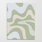 Liquid Swirl Contemporary Abstract Pattern in Light Sage Green Notebook Gallery Image 4