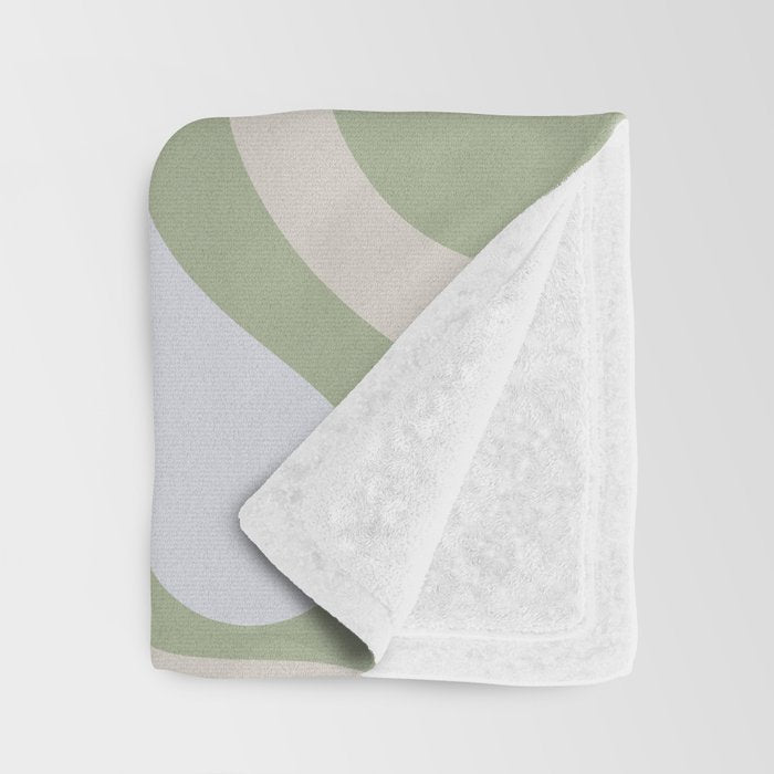 Liquid Swirl Contemporary Abstract Pattern in Light Sage Green Throw Blanket Gallery Image 3
