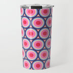 Geometric Mid Century Modern Pattern - Pink background  Travel Mug Gallery Image 1