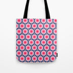Geometric Mid Century Modern Pattern - Pink background  Tote Bag Gallery Image 1