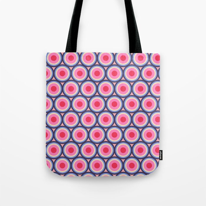 Geometric Mid Century Modern Pattern - Pink background  Tote Bag Gallery Image 1