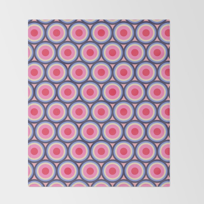 Geometric Mid Century Modern Pattern - Pink background  Throw Blanket Gallery Image 2