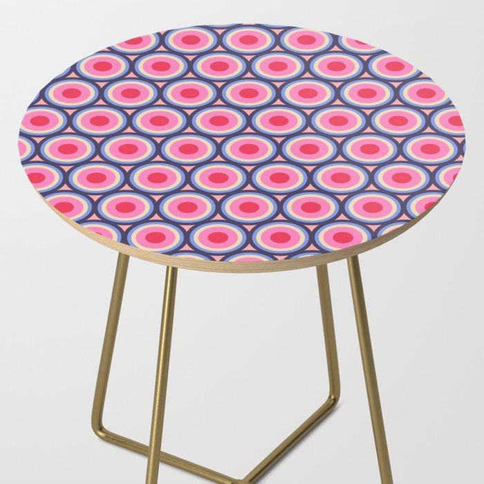 Geometric Mid Century Modern Pattern - Pink background  Side Table Gallery Image 2