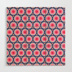 Geometric Mid Century Modern Pattern - Pink background  Wood Wall Art Gallery Image 1