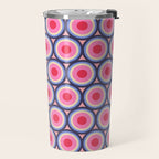 Geometric Mid Century Modern Pattern - Pink background  Travel Mug Gallery Image 2