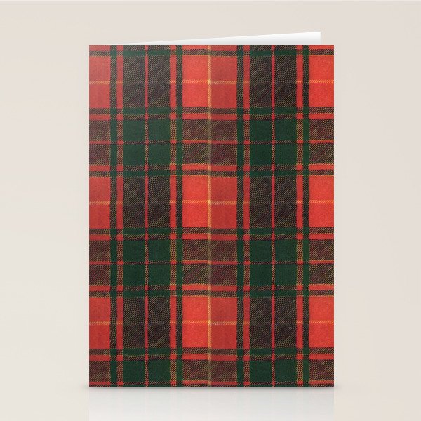Classic Red Tartan Pattern Stationery Card Gallery Image 2