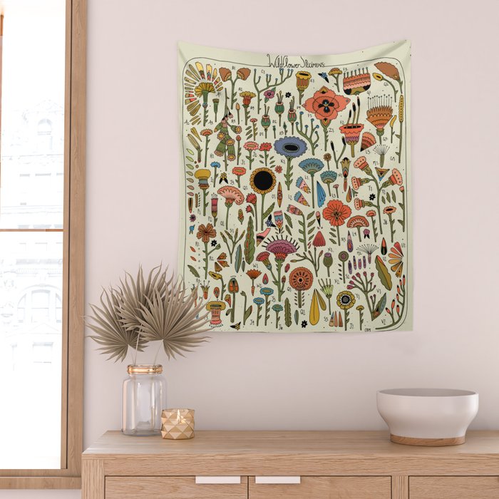 Wildflower Chart Wall Tapestry Gallery Image 2