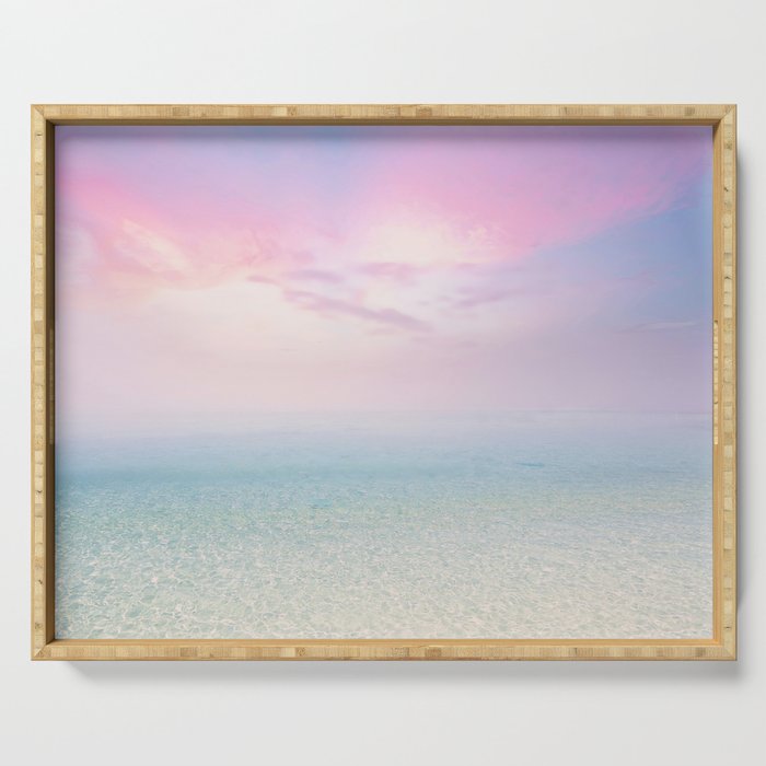 Pink Sunset, Ocean Art Serving Tray Gallery Image 1