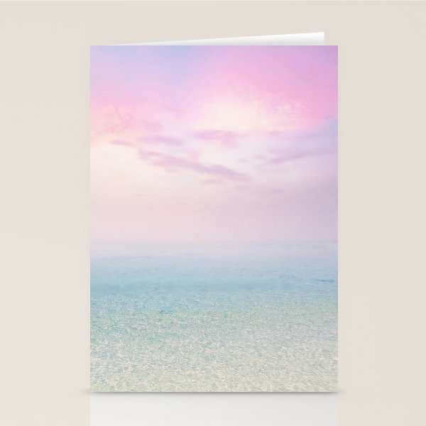 Pink Sunset, Ocean Art Stationery Card Gallery Image 2