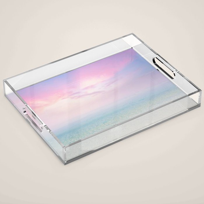 Pink Sunset, Ocean Art Acrylic Tray Gallery Image 1