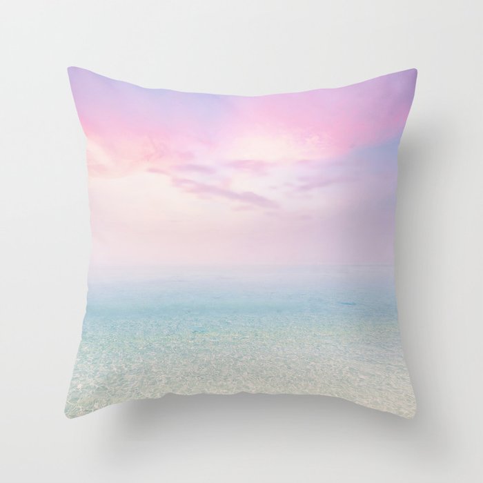 Pink Sunset, Ocean Art Throw Pillow Gallery Image 6