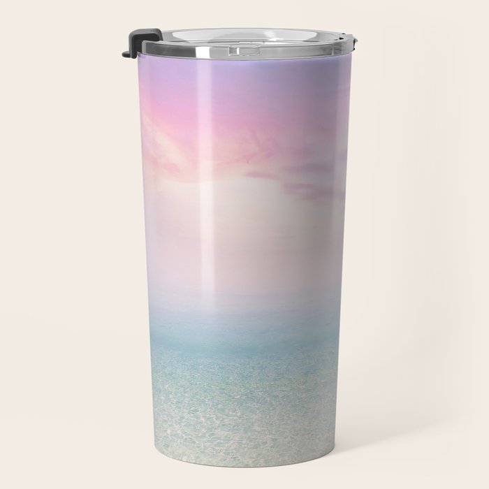 Pink Sunset, Ocean Art Travel Mug Gallery Image 3