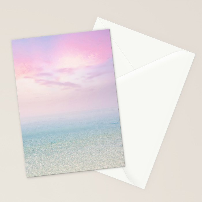 Pink Sunset, Ocean Art Stationery Card Gallery Image 2