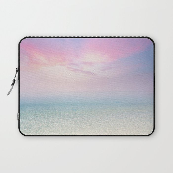 Pink Sunset, Ocean Art Laptop Sleeve Gallery Image 1