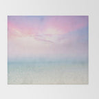 Pink Sunset, Ocean Art Throw Blanket Gallery Image 2