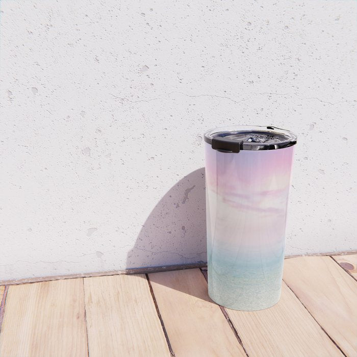 Pink Sunset, Ocean Art Travel Mug Gallery Image 4