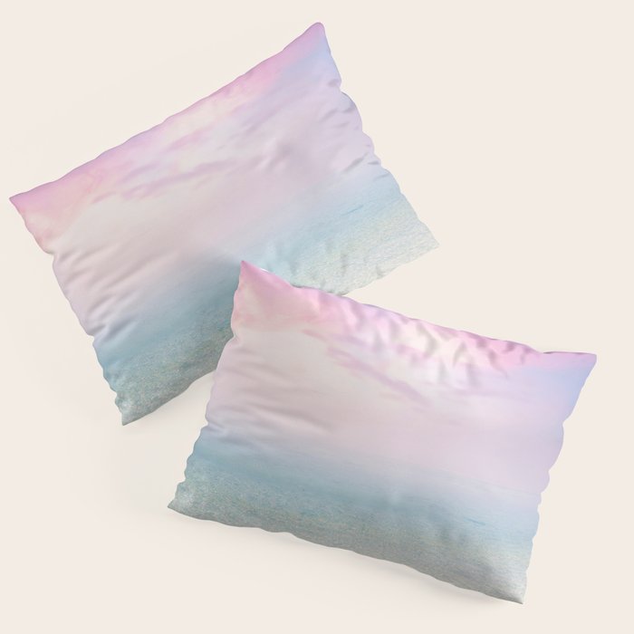 Pink Sunset, Ocean Art Pillow Sham Gallery Image 3