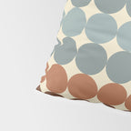 Dotty Stripes Retro Dot Pattern Muted Slate Blue Brown Orange Cream Beige Pillow Sham Gallery Image 4