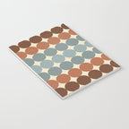 Dotty Stripes Retro Dot Pattern Muted Slate Blue Brown Orange Cream Beige Notebook Gallery Image 3