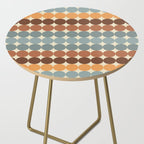 Dotty Stripes Retro Dot Pattern Muted Slate Blue Brown Orange Cream Beige Side Table Gallery Image 2