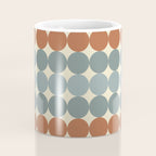 Dotty Stripes Retro Dot Pattern Muted Slate Blue Brown Orange Cream Beige Coffee Mug Gallery Image 4