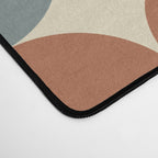 Dotty Stripes Retro Dot Pattern Muted Slate Blue Brown Orange Cream Beige Desk Mat Gallery Image 4
