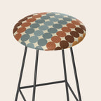 Dotty Stripes Retro Dot Pattern Muted Slate Blue Brown Orange Cream Beige Stool Gallery Image 2
