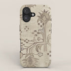 Vintage Woven Neutral Beige and Umber iPhone Case Gallery Image 1
