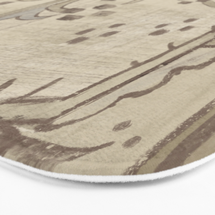 Vintage Woven Neutral Beige and Umber Bath Mat Gallery Image 3