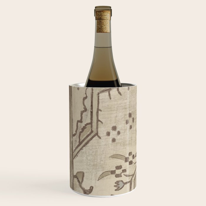 Vintage Woven Neutral Beige and Umber Wine Chiller Gallery Image 2