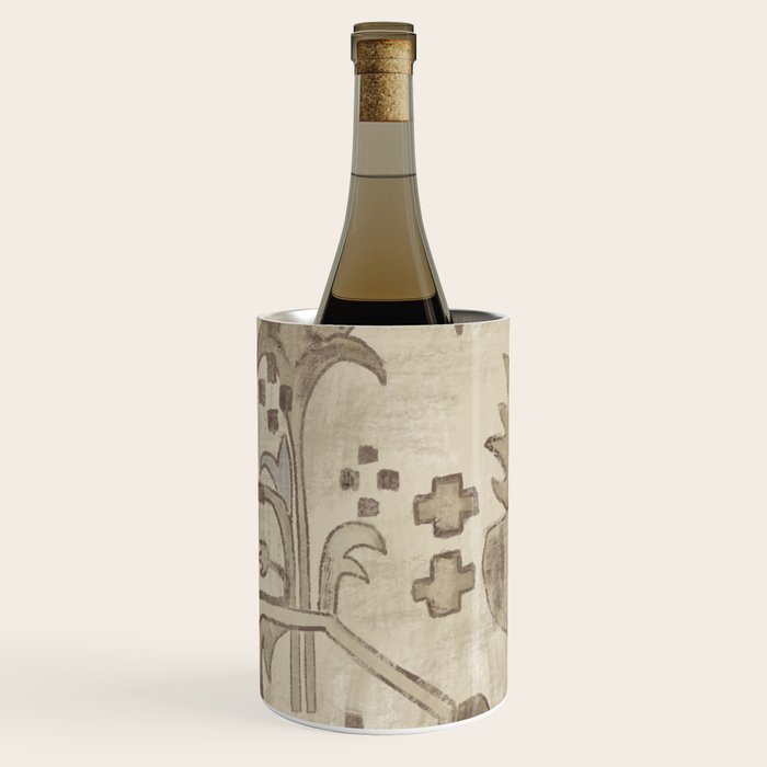 Vintage Woven Neutral Beige and Umber Wine Chiller Gallery Image 3