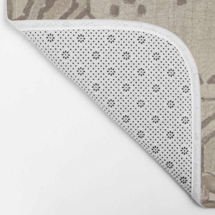 Vintage Woven Neutral Beige and Umber Bath Mat Gallery Image 2