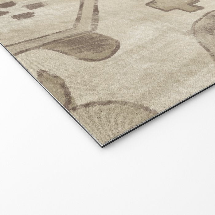 Vintage Woven Neutral Beige and Umber Welcome Mat Gallery Image 2