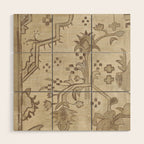 Vintage Woven Neutral Beige and Umber Wood Wall Art Gallery Image 1