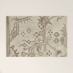 Vintage Woven Neutral Beige and Umber Welcome Mat Gallery Image 1