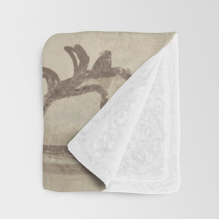 Vintage Woven Neutral Beige and Umber Throw Blanket Gallery Image 3