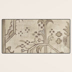 Vintage Woven Neutral Beige and Umber Desk Mat Gallery Image 3