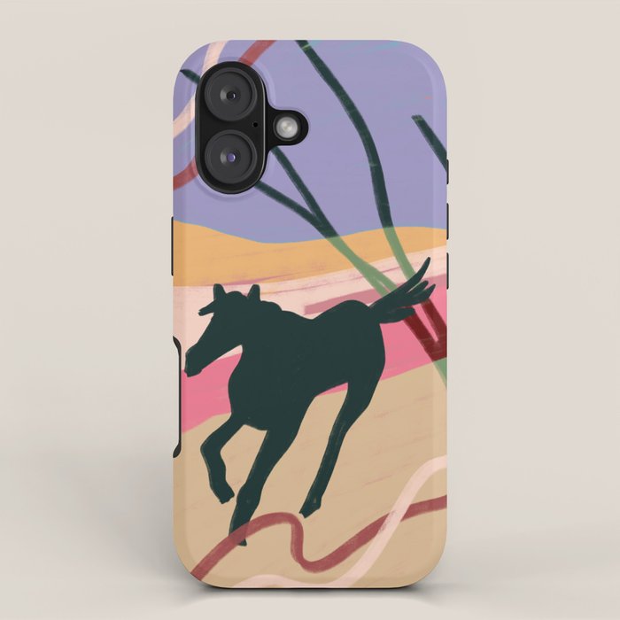 Expressive Running Horse in the Countryside  iPhone Case Gallery Image 1