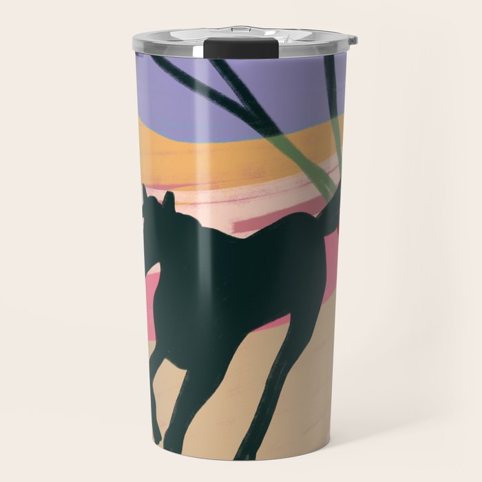 Expressive Running Horse in the Countryside  Travel Mug Gallery Image 1