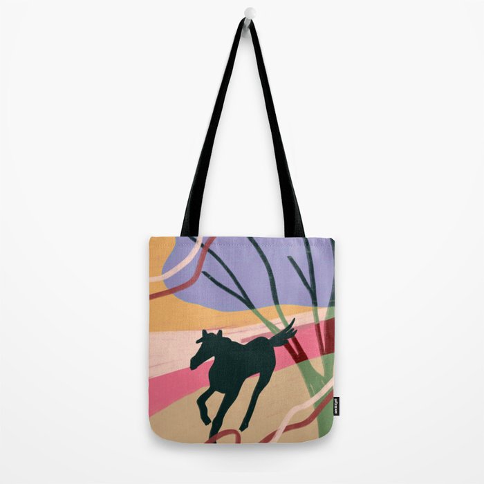 Expressive Running Horse in the Countryside  Tote Bag Gallery Image 2