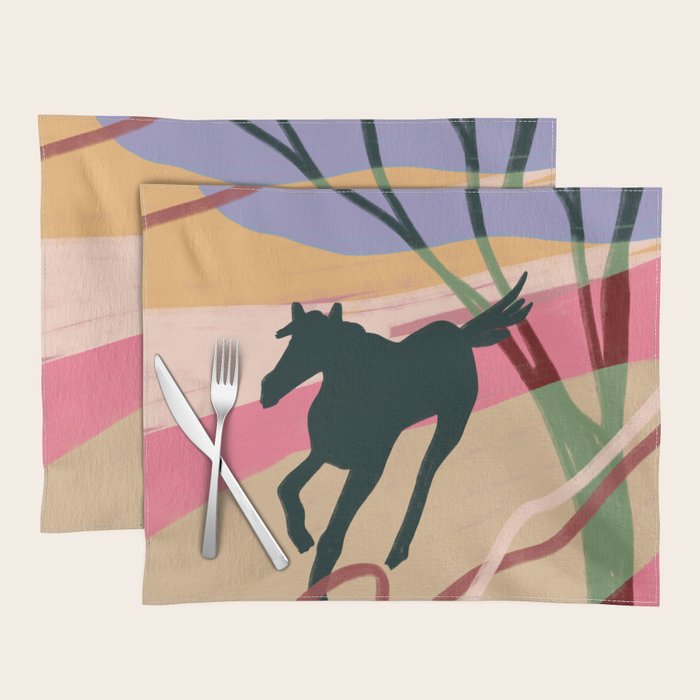 Expressive Running Horse in the Countryside  Placemat Gallery Image 1