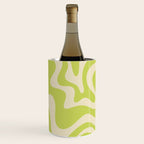 Retro Liquid Swirl Abstract Pattern 5 in Light Lime Linden Green and Beige Wine Chiller Gallery Image 1