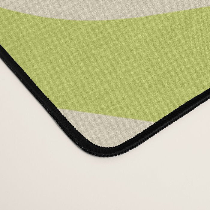 Retro Liquid Swirl Abstract Pattern 5 in Light Lime Linden Green and Beige Desk Mat Gallery Image 4