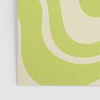 Retro Liquid Swirl Abstract Pattern 5 in Light Lime Linden Green and Beige Poster Gallery Image 3
