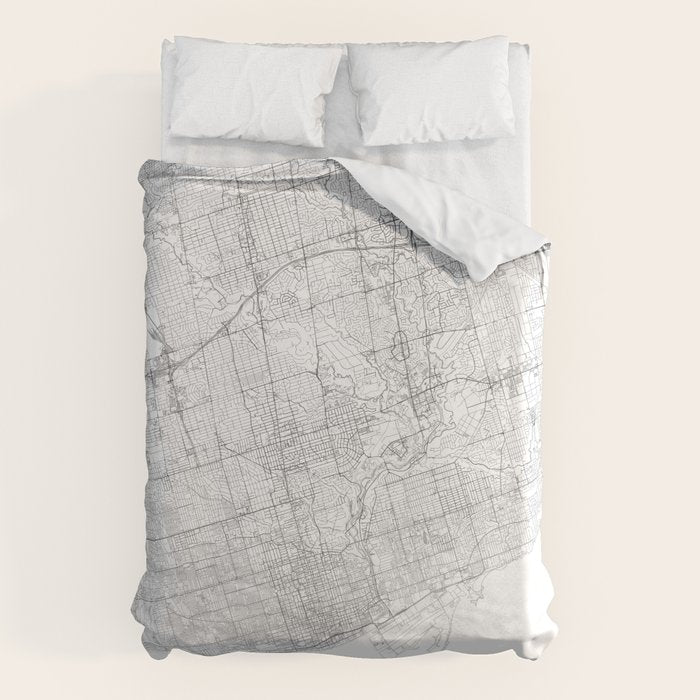 Toronto Map, Art Print By LandSartprints Duvet Cover Gallery Image 6