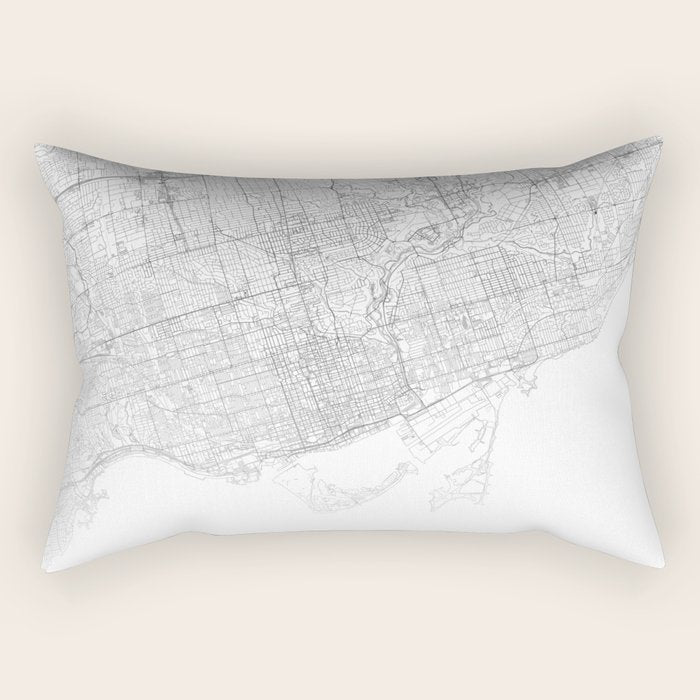 Toronto Map, Art Print By LandSartprints Rectangular Pillow Gallery Image 2
