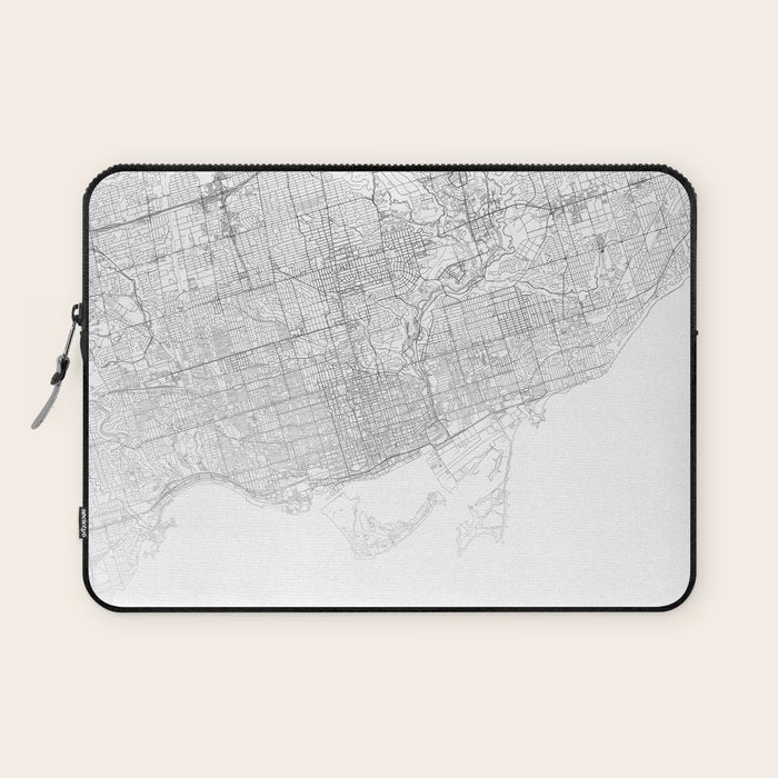 Toronto Map, Art Print By LandSartprints Laptop Sleeve Gallery Image 1