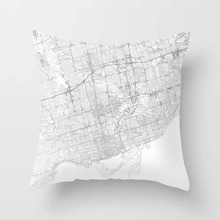 Toronto Map, Art Print By LandSartprints Throw Pillow Gallery Image 6