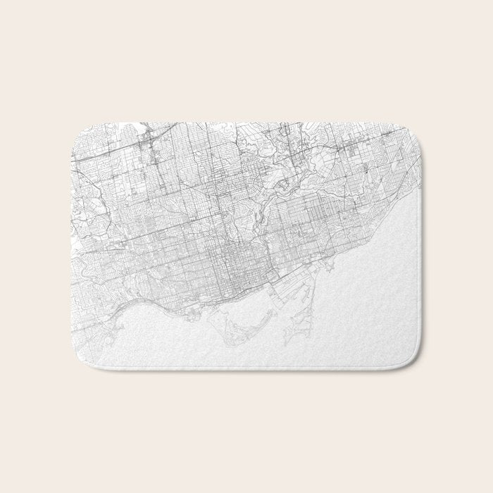Toronto Map, Art Print By LandSartprints Bath Mat Gallery Image 1