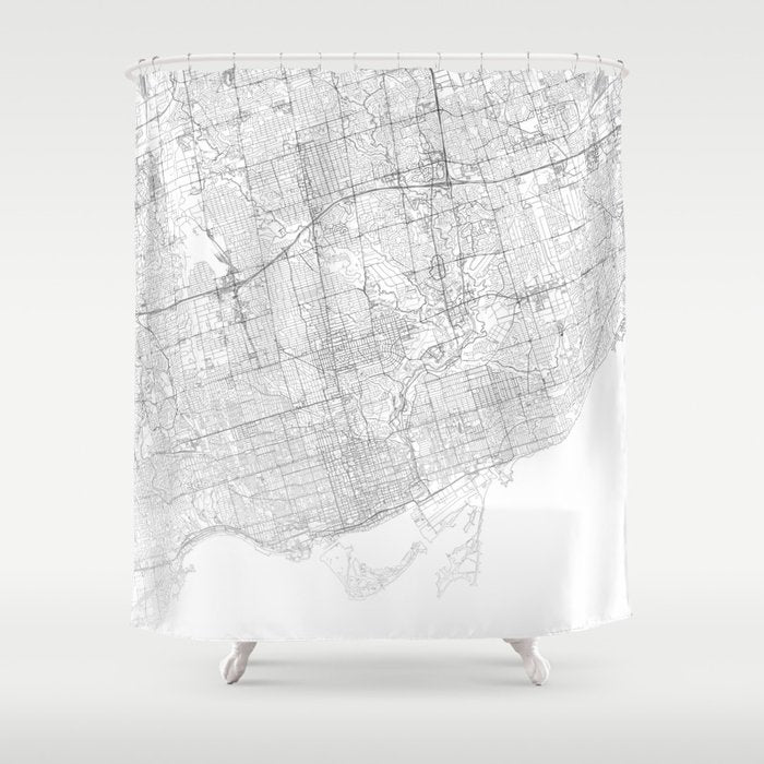 Toronto Map, Art Print By LandSartprints Shower Curtain Gallery Image 1